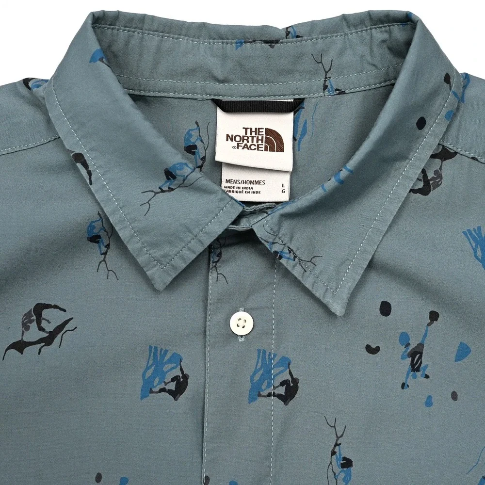 The North Face Baytrail‎ Short Sleeve Button Up Men's Large Climbers AOP Print